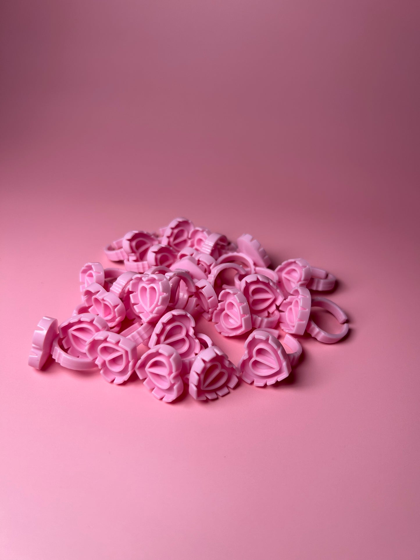 Heart shaped glue rings