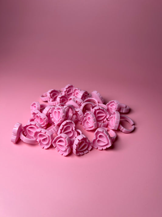 Heart shaped glue rings